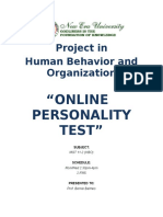 Project in Human Behavior and Organization: "Online Personality Test"