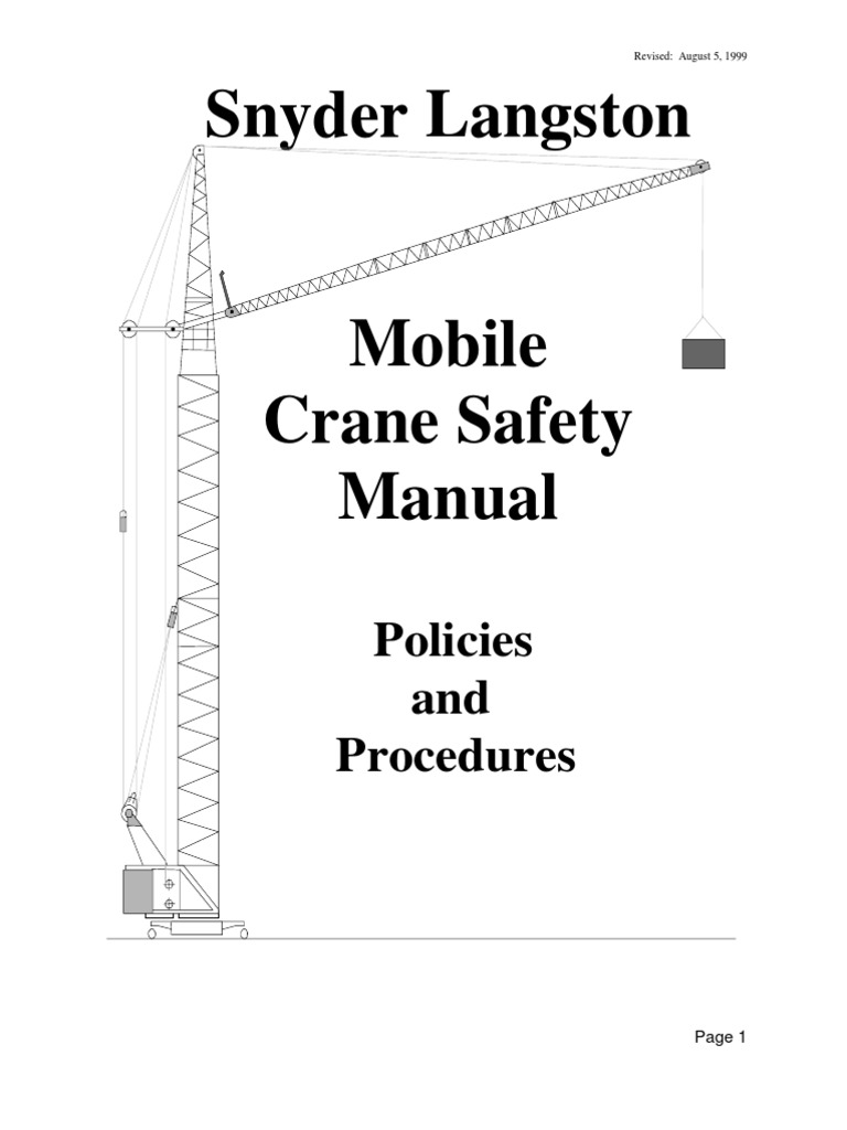 Crane Safety Manual Crane (Machine) Safety
