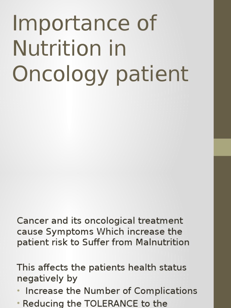 Nutrition's Role in Cancer Care | PDF