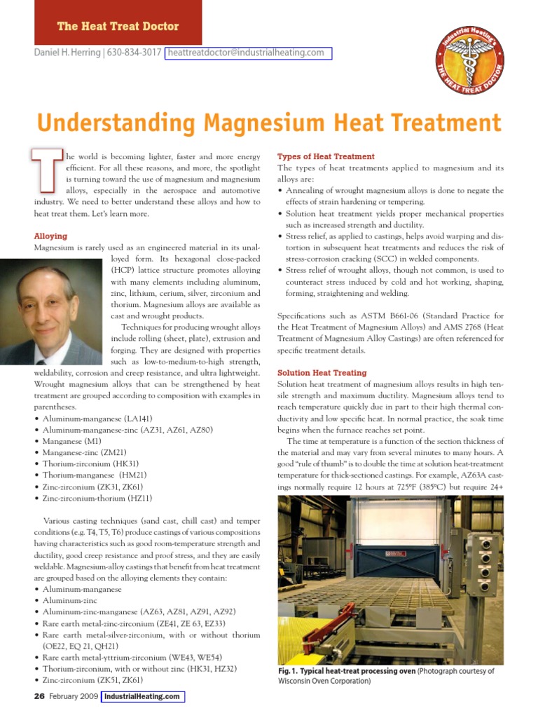 Understanding Magnesium Heat Treatment PDF Heat Treating