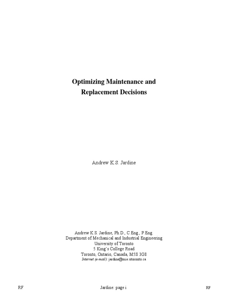 Maintenance Replacement and Reliability | PDF | Reliability Engineering ...