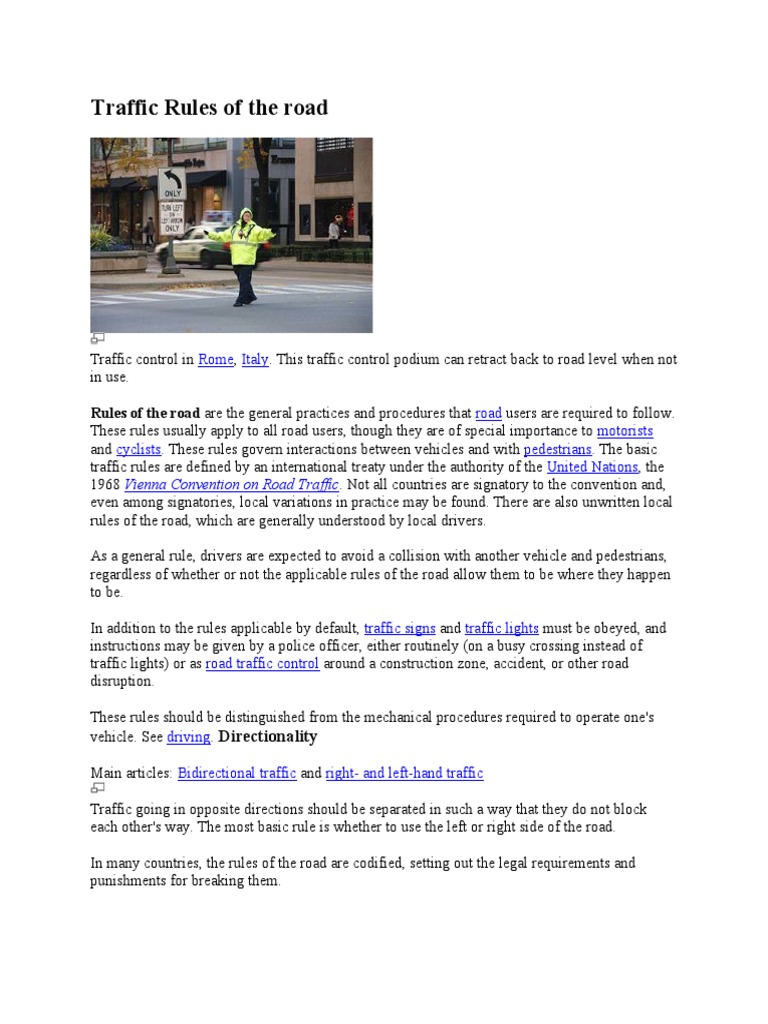 Road Rules for Motorists & Cyclists | PDF | Traffic | Service Industries