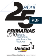 Centros de Votación para Las Primarias 25/04/2010