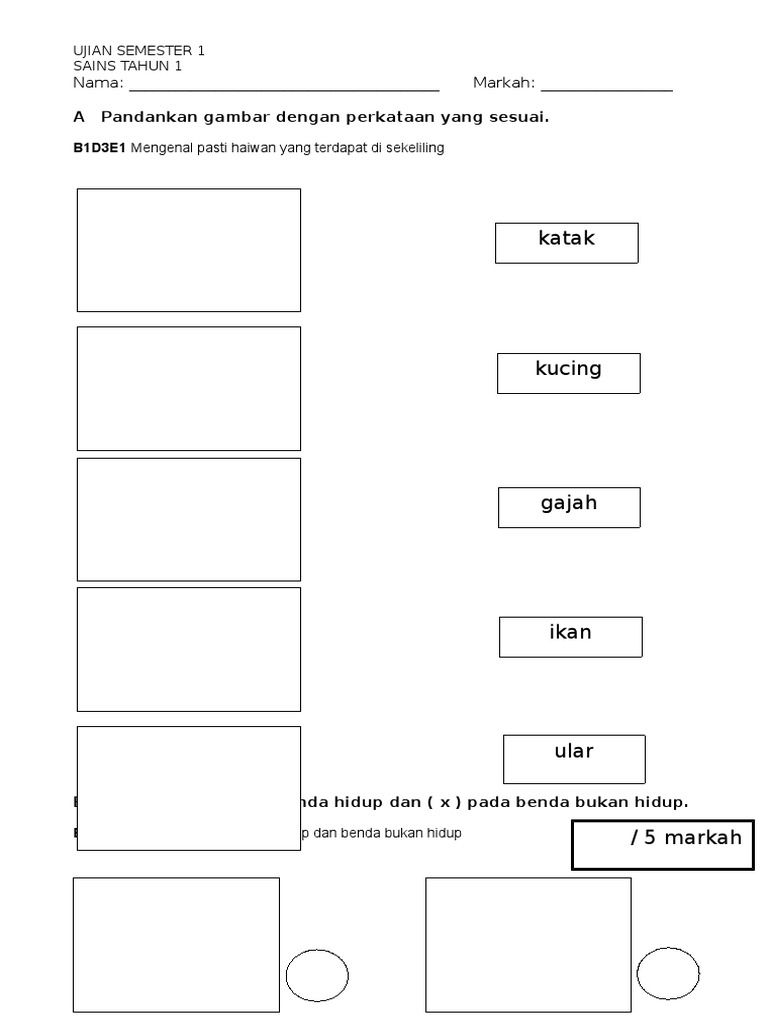 Ujian Sains Tahun 2 Ujian Pertengahan Tahun Sains Tahun 4 Kertas 2