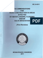 Irc 34-2011 Recommendations For Road Construction in Areas Affected by Water Logging Flooding and Salts Infestation PDF