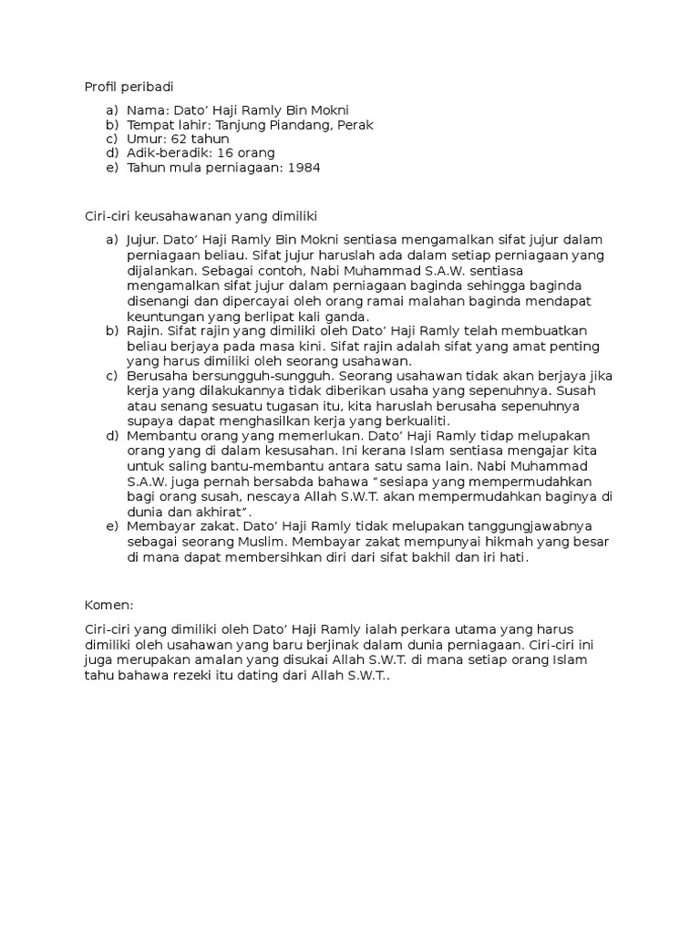 Dato Haji Ramly Bin Mokni  PDF