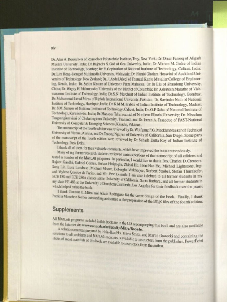 Digital Signal Processing by SK Mitra 4th Edition PDF PDF