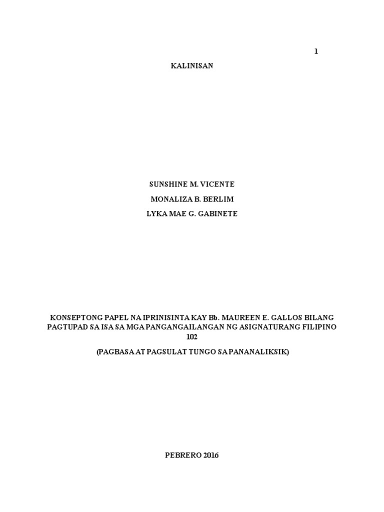 KALINISAN | PDF