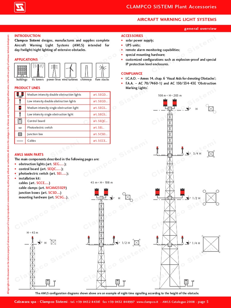 Aircraft Warning Light Systems Overview | PDF | Cable | Light Emitting ...