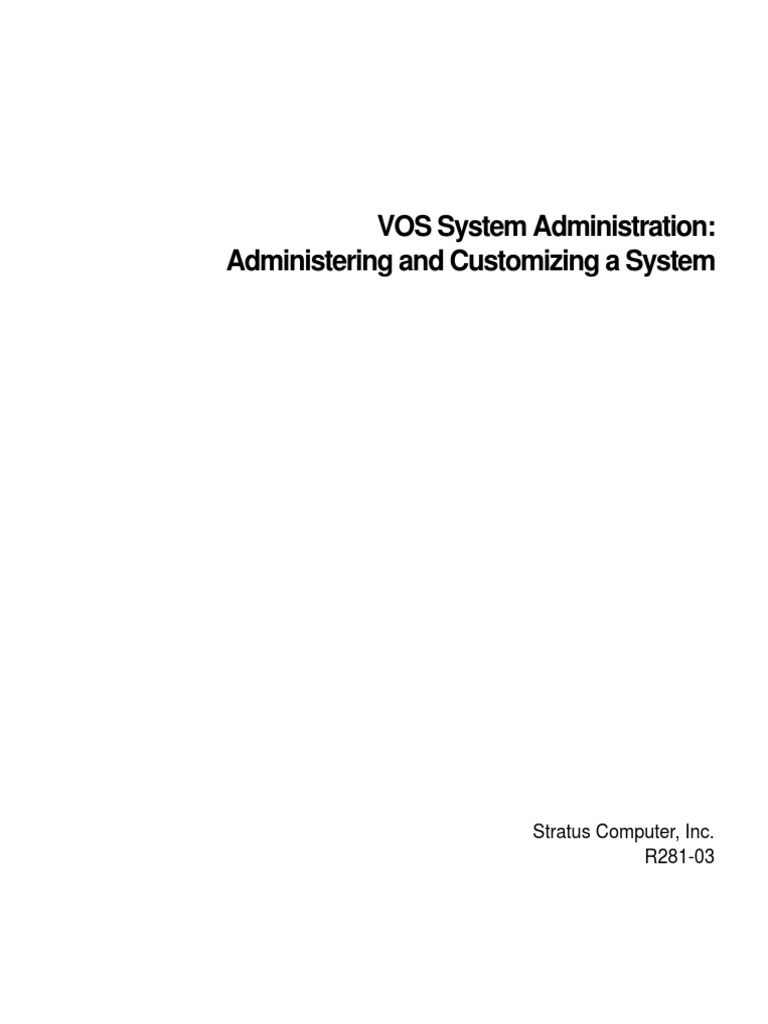 VOS Administering and Customizing A System r281-03 | PDF | Command Line ...