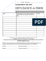 Dance a Thon Pledge Form