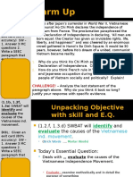 Warm Up: 1.3e) SWBAT Will Identify and Evaluate The