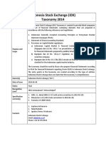 Indonesia Stock Exchange (IDX) Taxonomy 2014: Purpose and Scope
