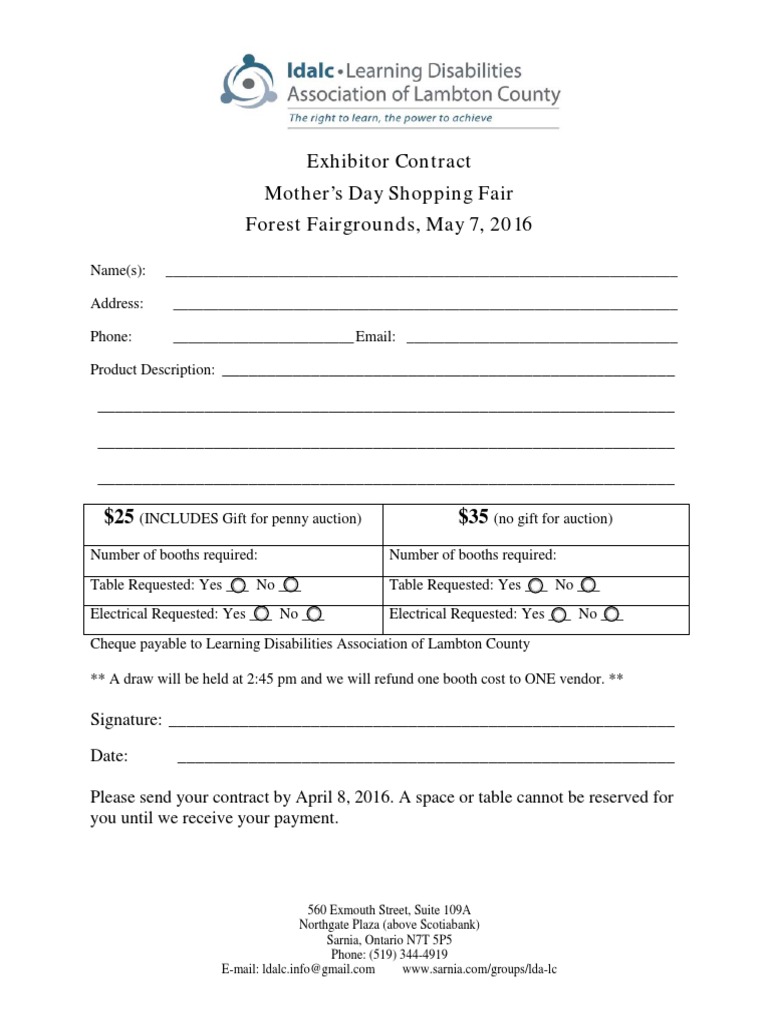 Exhibitor Contract Fillable | PDF | Career & Growth