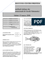 Campionati Internazionali Giochi Matematici - Le Semifinali Del 20 Marzo 2008 - Testi e Soluzioni