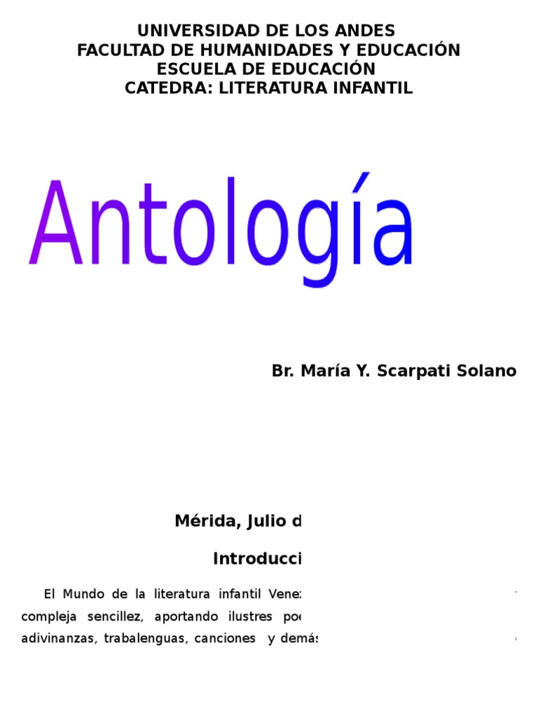 Antologia 2.1 Canciones Amor Literatura infantil Prueba gratuita de 30 días Scribd