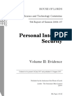 Personal Internet Security Volume II - Evidence Session 2006-07