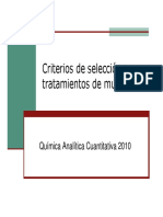 Criterios de Seleccion y Tratamientos de Muestras