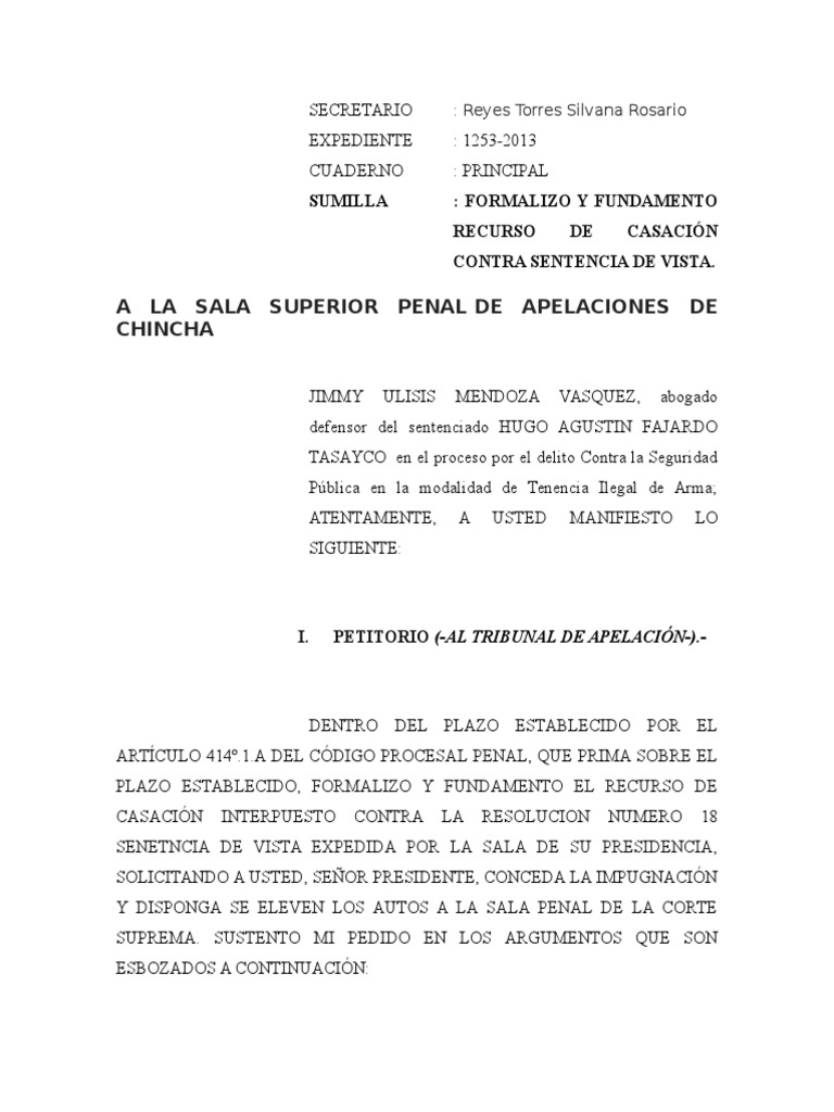 Recurso de Casacion Penal | PDF