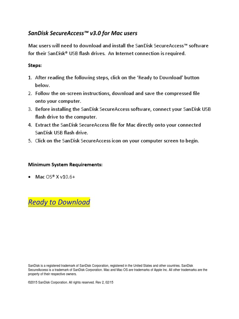 Install SanDisk SecureAccess for Mac | PDF