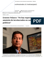 Ernesto Velasco: "No Hay Espacio para Amnistía de Involucrados en Casos de Platas Políticas"