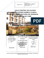 Control de Calidad Interno Secciones Quimica Clinica Hormonas y Laboratorio de Urgencia