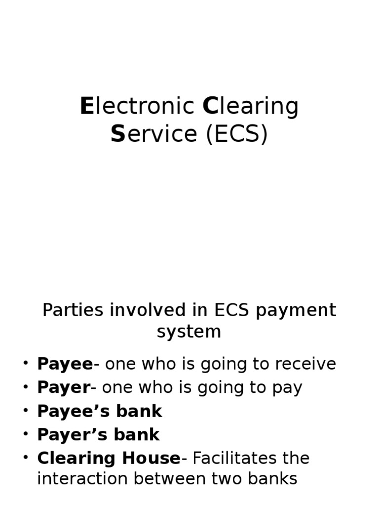 Understanding ECS Payment System | PDF