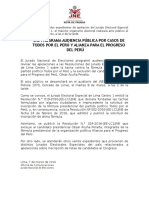 JNE PROGRAMA AUDIENCIA PÚBLICA POR CASOS DE TODOS POR EL PERÚ Y ALIANZA PARA EL PROGRESO DEL PERÚ