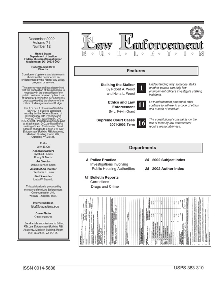 FBI Law Enforcement Bulletin Dec02leb Stalking Section 8 (Housing)