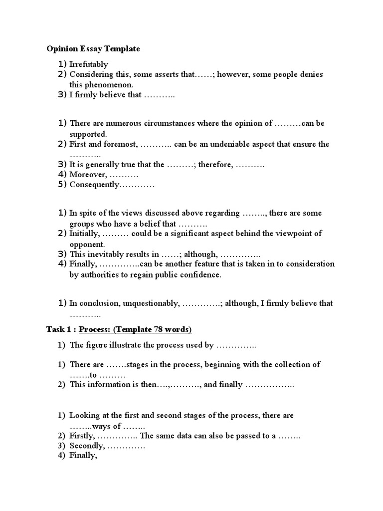 simple essay format template