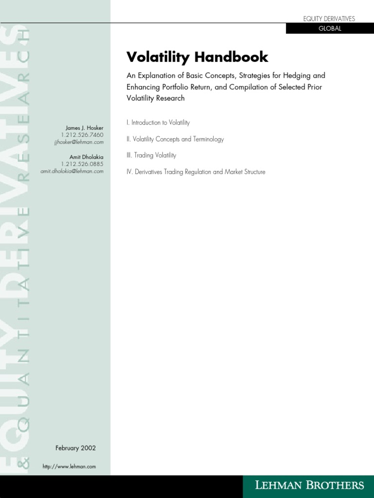 Equity Derivatives Volatility Handbook | PDF | Option (Finance ...