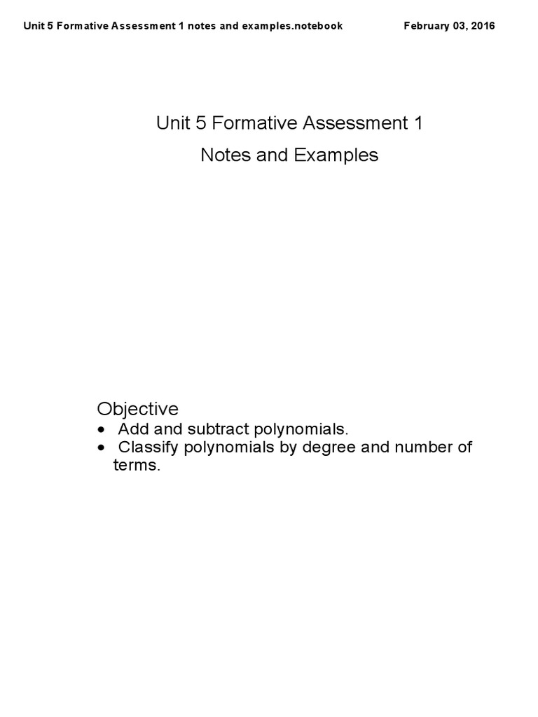 Unit 5 Formative Assessment 1 Notes and Examples | PDF
