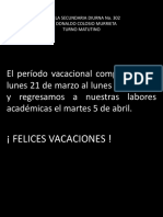 Periodo Vacacional Marzo-Abril 2016