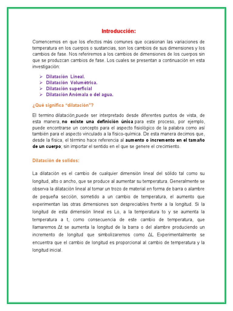 Dilatacion De Los Cuerpos Descargar Gratis Pdf Expansión Térmica
