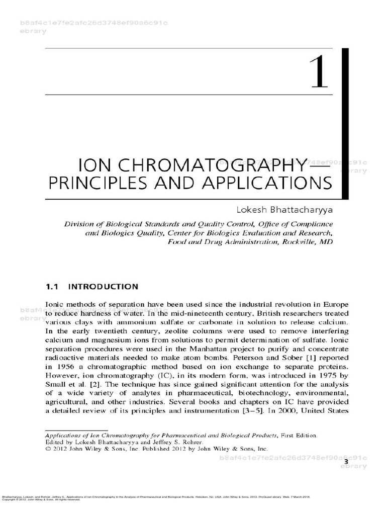 Ion Chromatography Principles and Applications PDF Analytical