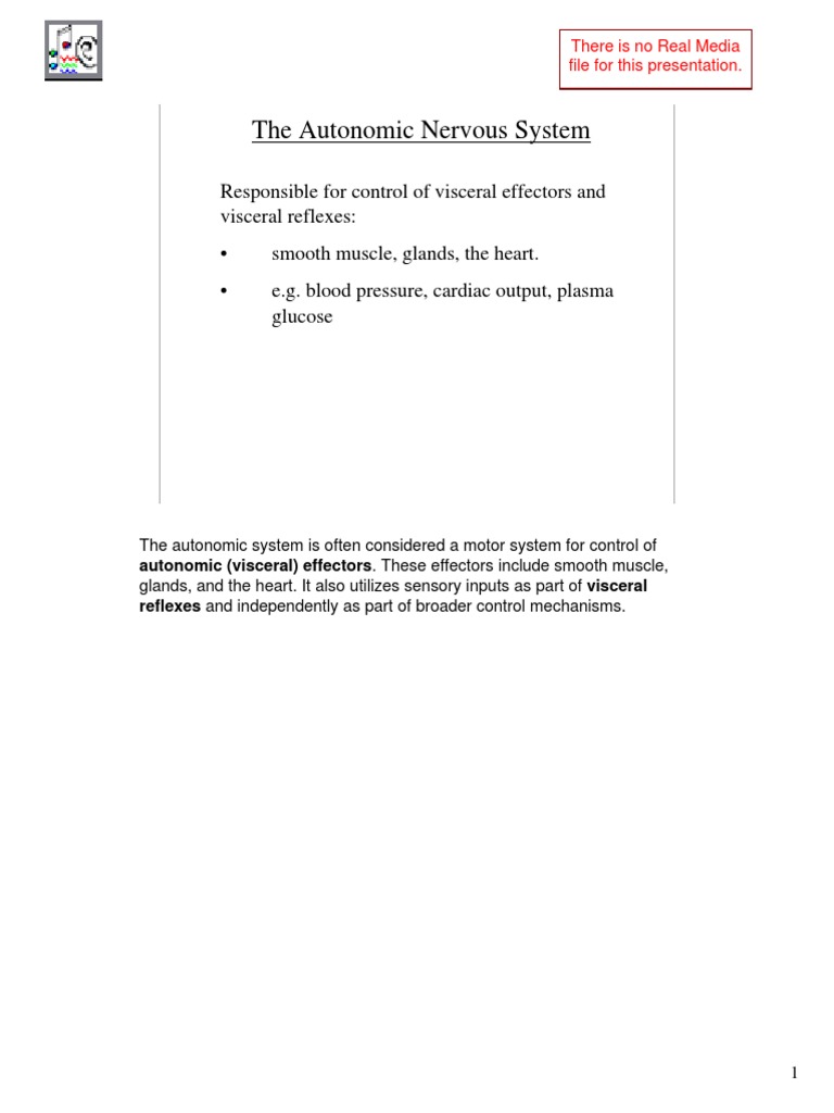 Autonomic Nervous System Overview | PDF | Autonomic Nervous System ...