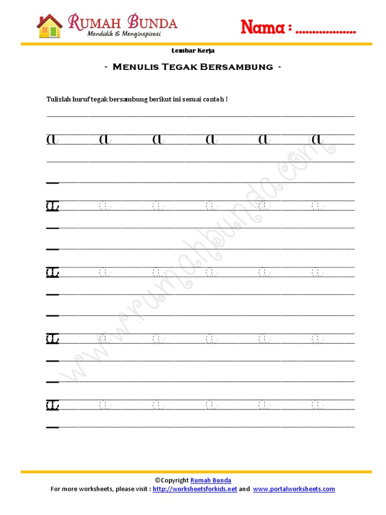 Menulis Tegak Bersambung A C Pdf