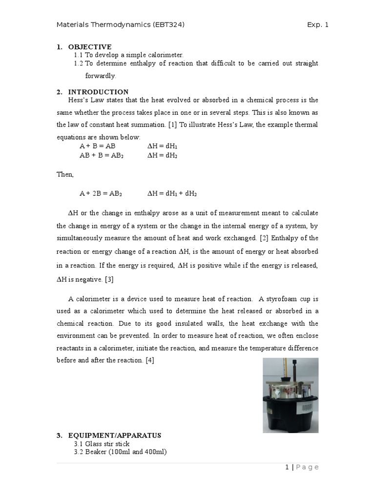 First law of thermodynamics lab report politeknik picture