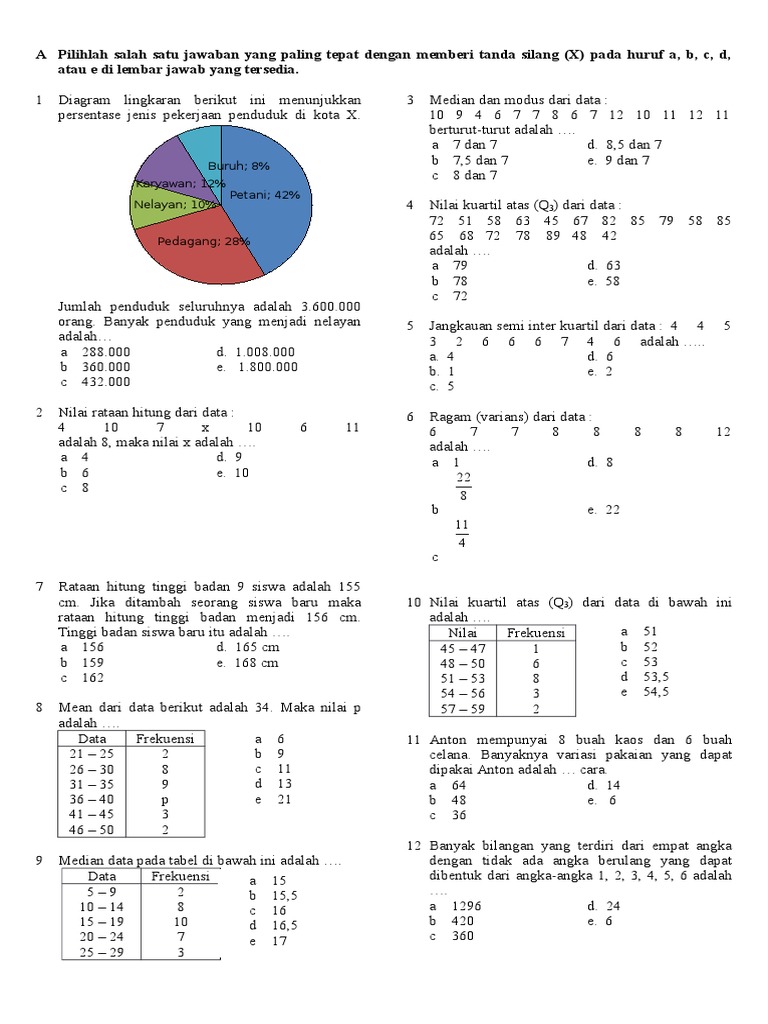Latihan Soal Soal Matematika
