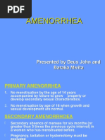 AMENORRHOEA