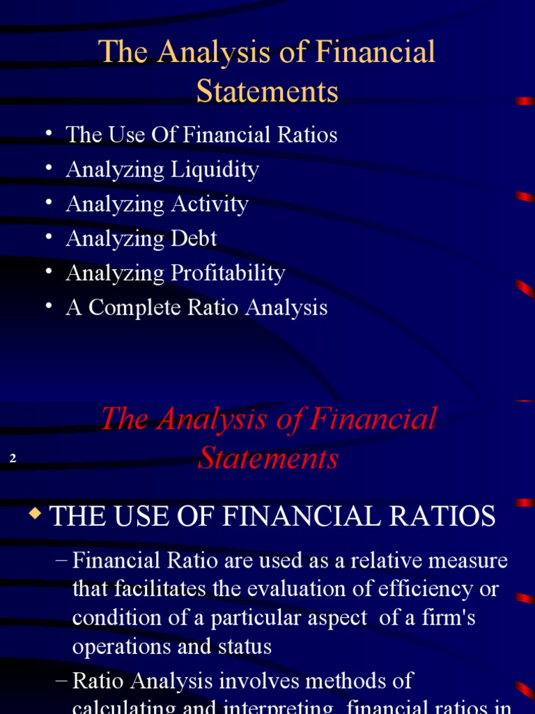 The Analysis of Financial Statements | PDF