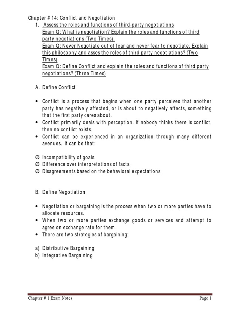 Roles of Third-Party Negotiation | PDF | Negotiation | Bargaining