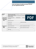 Form 9 - Report On Inspection and Testing of Backflow Prevention Devices, Registered Air Gaps and Registered Break Tank