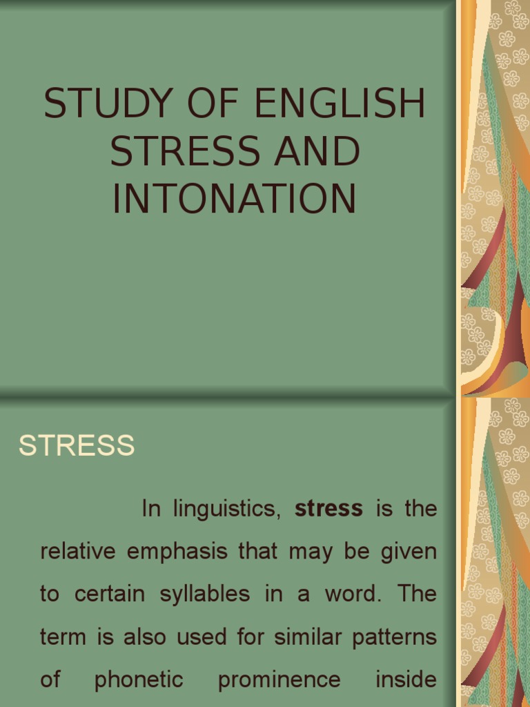 Stress and Intonation in English | PDF | Language Arts & Discipline