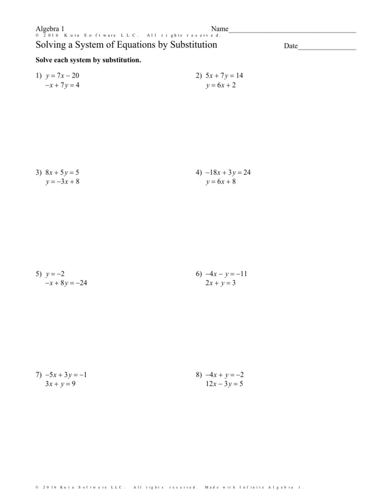 solving-a-system-of-equations-by-substitution-worksheet-special-cases