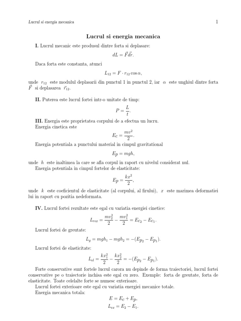 Lucrul Mecanic Probleme Rezolvate Pdf