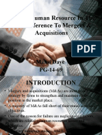 Role of Human Resource in The With Reference To Mergers & Acquisitions