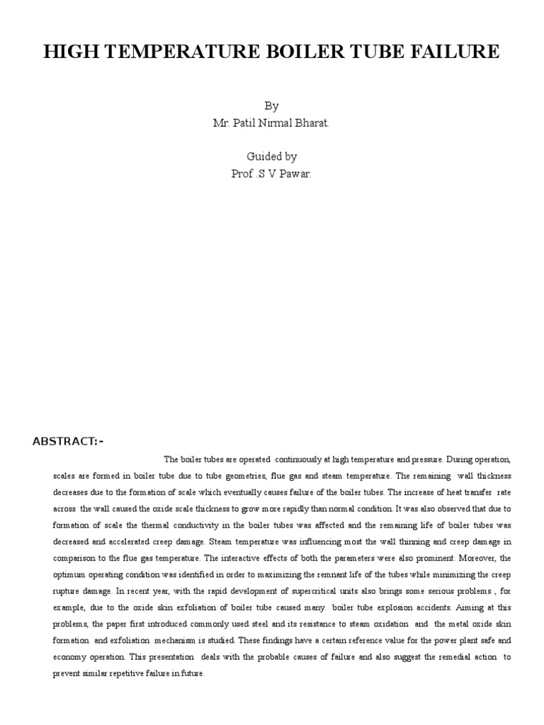 Boiler Tube Failure PDF Creep (Deformation) Boiler