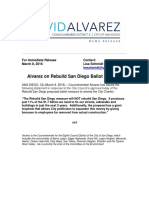 Alvarez On Rebuild San Diego Ballot Measure: For Immediate Release Contact: March 8, 2016 Lisa Schmidt 619-210-9499