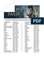 Sony Pictures International Release Schedule For Beyond The Mask